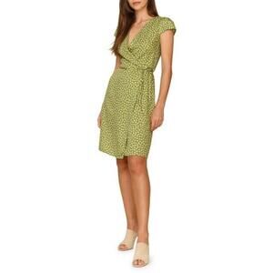 NEW, Reformation Zena Printed Side Tie Dress Green Size M #MD422